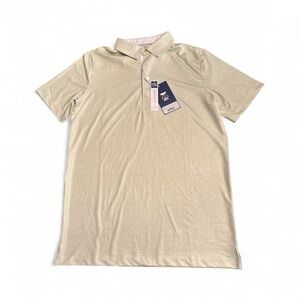 Boston Scott Golf Men’s Stretch Golf Polo Shirt pale green white UPF50 Sz S NWT